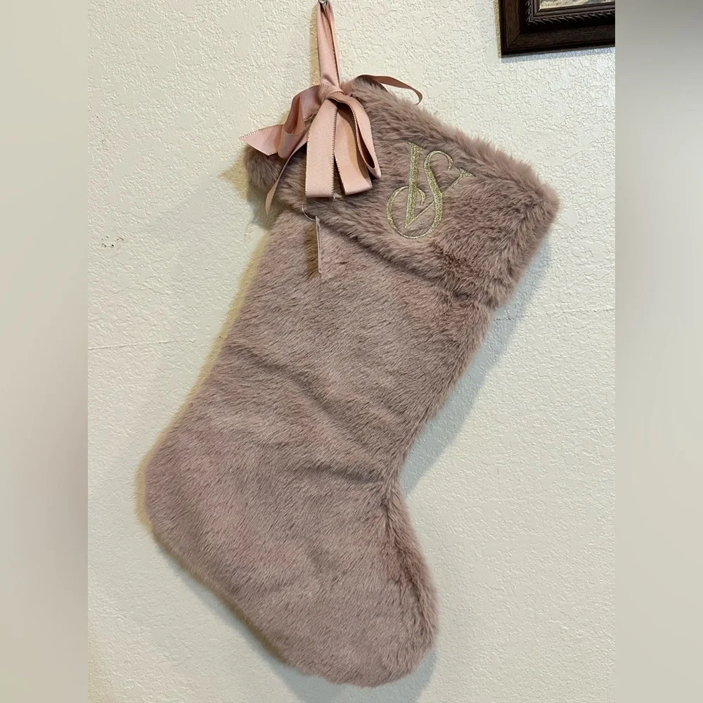 Victoria's Secret Pink Faux Fur Stocking